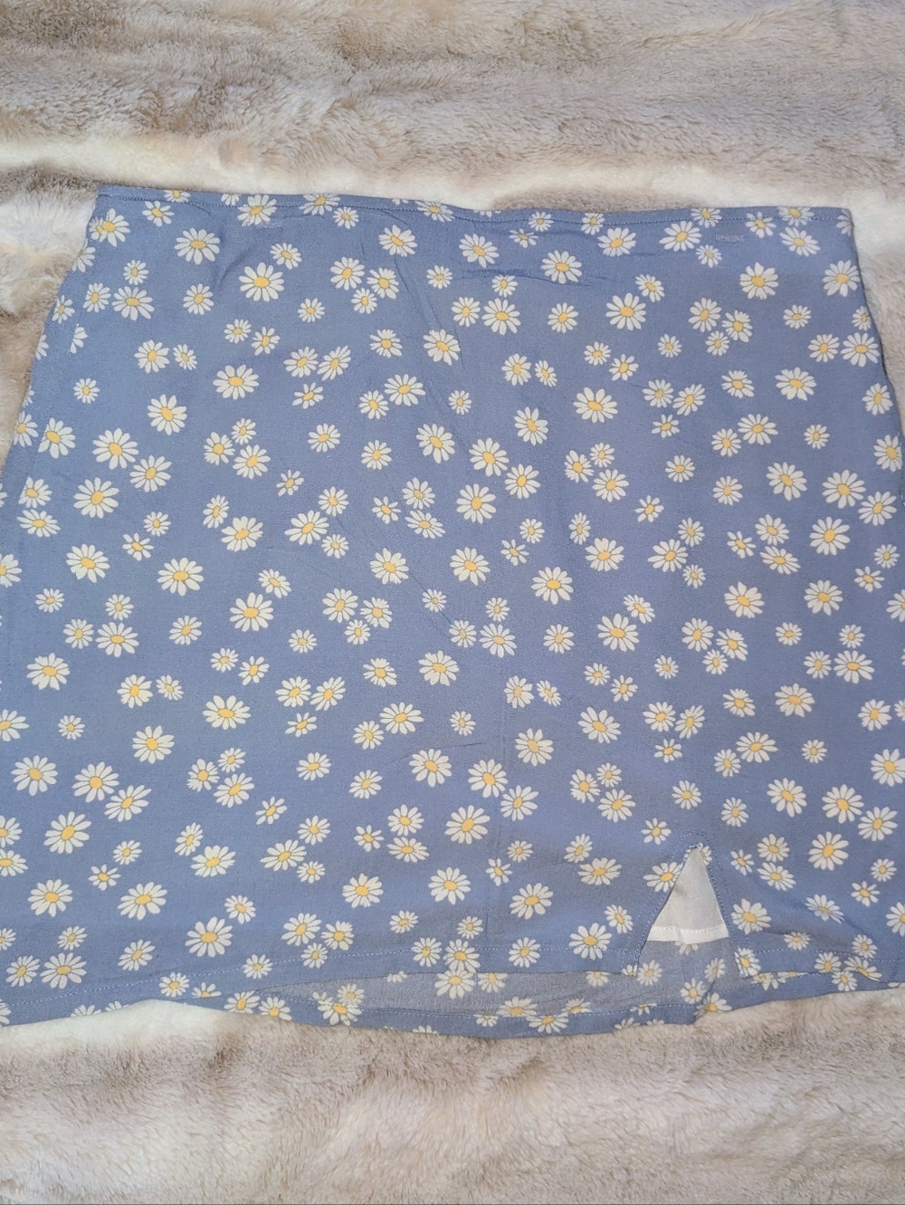 No Boundaries Daisy Floral Mini Skirt XL 15-17 Blue Y2K Slit Stretch Summer